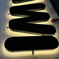 Lettres encastrées rétroéclairées en acier inoxydable haute luminosité pour intérieur, enseigne lumineuse personnalisée pour le mur du bureau d'accueil d'une startup