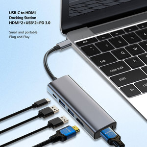 Hub <span class=keywords><strong>USB</strong></span> C con Doble HDMI 4K 60Hz, Estación de Acoplamiento Multipuerto con Carga Rápida PD 3.0, Adaptador Tipo C para Dos Monitores, para Laptop MacBook - Product Image 2