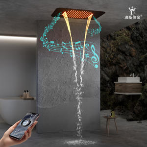 Juego de Ducha Musical LED de Acero Inoxidable Oculto con Ducha de Lluvia en Cascada de 58X38CM para Uso en Apartamentos - Product Image 2
