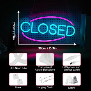  Closed Neon LED indoor hanging ambient light wall decoration light restaurant shop <b>sign</b> entrance indicator light luminous <b>sign</b> - Product Image 3