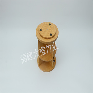 Bamboo <b>Rotating</b> <b>Spice</b> <b>Rack</b> FJDC47 Multifunction Home Storage With Lid For Kitchen Use - Product Image 3