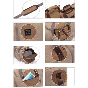 विंटेज बड़े क्षमता कैनवास टोटे बैग व्यवसाय यात्रा सप्ताहांत सामान पुरुषों की महिलाओं के सप्ताहांत डफ़ल बैग ले जाता है - Product Image 4