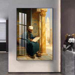 Moderno lujo islámico mezquita Corán Arte Turco cristal porcelana marco cuadro lienzo pintura enmarcada arte de pared - Product Image 2