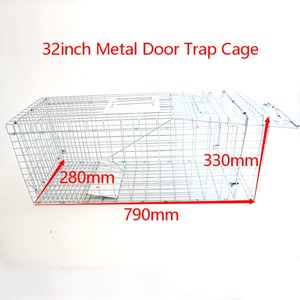 Cage piège automatique pliable d'usine, pièges pour animaux humains et animaux, cage en treillis métallique, piège de chasse pour la lutte antiparasitaire, chien, <span class=keywords><strong>chat</strong></span>, raton laveur, lapin - Product Image 1