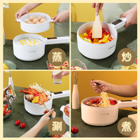 Mini-casserole électrique 2/3L à long manche, antiadhésive, avec contrôle intelligent de la température, idéale pour dortoir