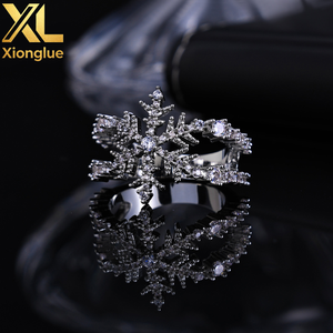 Euro-US Hip-Hop <b>Ring</b> Multi-Layer Wrapped Hollow Snowflake Design Minimalist Versatile Niche Zircon Band Customize - Product Image 2
