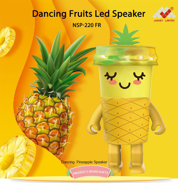 Unique Gadgets New Product Fruit Led Dancing Speaker Portable Speaker with High Sound Quality Music Player Speaker