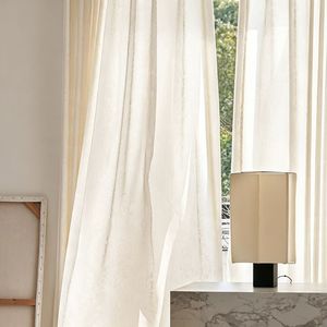 <span class=keywords><strong>Cortinas</strong></span> <span class=keywords><strong>de</strong></span> Chenilla <span class=keywords><strong>de</strong></span> Doble Cara Semiopacas Color Crema Blanco Hueso, Plisadas, <span class=keywords><strong>para</strong></span> Sala <span class=keywords><strong>de</strong></span> Estar, Venta al Por Mayor por Metro - Product Image 3