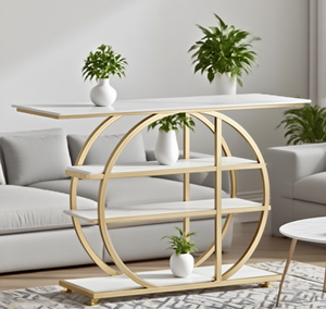 Modern Eco-Friendly <strong>Console</strong> <strong>Table</strong> <strong>with</strong> <strong>Storage</strong> for Entryway Living Room MDF Material - Product Image 1