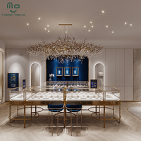 Vitrine de présentation de bijoux en bois de luxe, robuste, écologique, détachable, avec éclairage LED et miroir intégré