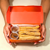 Boîtes à churros sur mesure en matériau recyclé, design simple, pliables, grande capacité, qualité alimentaire, sûres pour les churros