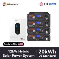 Onduleur hors réseau 12 kW avec 4 batteries montées sur rack 51,2 V 100 Ah, système UPS solaire de secours, expédition immédiate depuis l'entrepôt américain