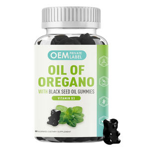 Huile d'origan OEM avec huile de nigelle et vitamine D3 500mg – Gommes d'huile d'origan avec carvacrol et thymoquinone pour la santé immunitaire - Product Image 1