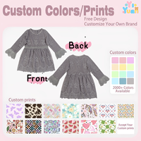 Robe longue grise à broderie florale en dentelle pour filles, avec poignets évasés et taille perlée, robe de princesse pour enfant, idéale pour les fêtes d'anniversaire