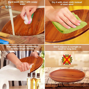 Stoviglie in legno di Acacia stoviglie stoviglie Eco Friendly da pranzo in legno piatti e ciotole Set per ristoranti di <span class=keywords><strong>cucina</strong></span> - Product Image 5