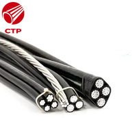 Cable de Alimentación XLPE Aéreo, Dúplex/Triplex, con Conductor de Aluminio de 0.6/1KV, 10mm, 16mm, 25mm, Superficie Galvanizada, ISO9001