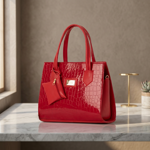 Bolso de Mano Personalizado de Cuero Patentado para Mujer, Bolso de Hombro con Patrón de Cocodrilo, OEM, ODM, Marca Privada, Venta al Por Mayor - Product Image 2