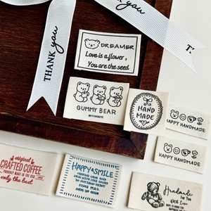 Etiquetas de Tela de Algodón con Estampado de Oso de Dibujos Animados Personalizadas, Etiquetas de Prendas <span class=keywords><strong>para</strong></span> Mascotas con Tinta Suave, <span class=keywords><strong>para</strong></span> Suéteres y <span class=keywords><strong>Ropa</strong></span> - Product Image 3