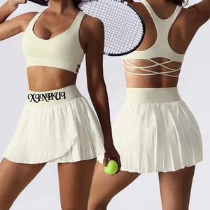 Guangdong femmes Yoga sport taille haute jupes légères séchage rapide plissé entraînement jupes de tennis avec court intérieur confortable - Product Image 2
