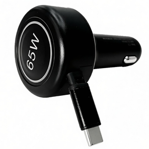 65W Car Phone Charger PD QC3.0 Dual Protocol USB C Fast Charging with Retractable Cable Cigarette <b>Adapter</b> OEM - Product Image 1