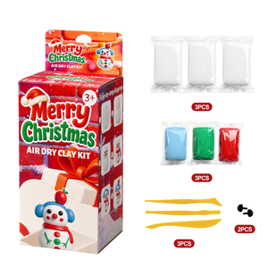 Kit de Pâte à Modeler à Séchage à l'Air pour Enfants Thème Bonhomme de Neige de Noël avec 6 Blocs, Outils et Décorations, Personnalisation Possible, Cadeau Artisanat DIY pour Ornements de Noël - Product Image 2