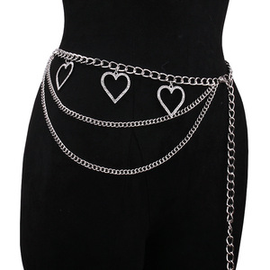 ห่วงโซ่คาดเอวแฟชั่นห่วงโซ่หลายชั้นประดับเพชรสำหรับงานปาร์ตี้ - Product Image 2