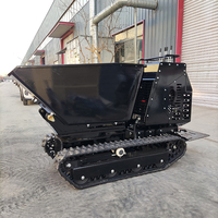 Mini-dumper compact conforme à la norme CE, capacité de 1200 kg, benne rotative à 270 degrés, fonction de déchargement automatique, adaptabilité aux espaces étroits, chenilles en caoutchouc