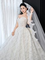 Nouveau Style français dentelle blanc a-ligne Tulle robe de mariée mode dentelle élégante sans bretelles Tulle robe de mariée robes