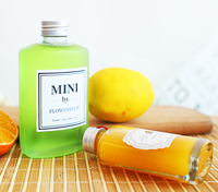 Diseño personalizado 100mL botella de agua plana de plástico desechable con tapón de rosca para uso de refrescos