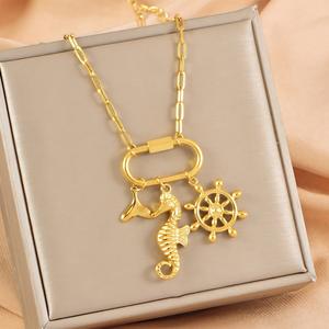 Collar con Colgante Desmontable de Moda Transfronteriza, con Botón a Presión, DIY, Incrustado con Diamantes, Estrella, Luna, Casual, Simple, con Colgante de Ojo - Product Image 4