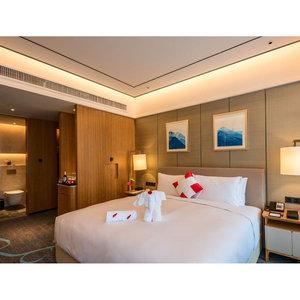 Mobilier pour hôtel Ensemble moderne de chambres à coucher 5 étoiles Ensemble mural luxe Queen Size Mobilier de chambre à coucher garde-robe dernier cri - Product Image 2