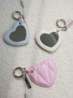 Nouveau porte-clés portable en forme de cœur Winway pour sac de maquillage, miroir de maquillage, porte-clés, miroir cosmétique de voyage