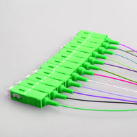 Kabel Serat Optik Pigtail SC/LC/MPO/UPC/PC/APC Kuning Oranye Diameter 0.9MM Panjang 1m 2m 3m OM1 OM3 OM4 OM5