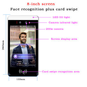 Tendcent TM81 OEM ODM Dispositif de contrôle d'accès biométrique par <span class=keywords><strong>reconnaissance</strong></span> faciale, pointage <span class=keywords><strong>des</strong></span> présences, sécurité, personnalisation NFC SDK, WIFI, réinitialisation - Product Image 2