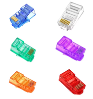 Conectores Modulares RJ45 UTP 8P8C Chapados en Oro |   Conectores de Cable Ethernet Multicolor Cat5e/Cat6/Cat6a para Redes LAN