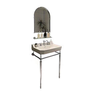 Français rétro laiton support moderne Simple sol lavabo doré salle <span class=keywords><strong>de</strong></span> bain balcon lavabo en céramique bassin salle <span class=keywords><strong>de</strong></span> bain armoire - Product Image 1