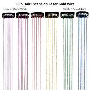 6 pièces pince cheveux clinquant Laser fil d'or brillant BB pince à cheveux chaleur cheveux clinquant <span class=keywords><strong>Extension</strong></span> de cheveux accessoire de coiffure - Product Image 4