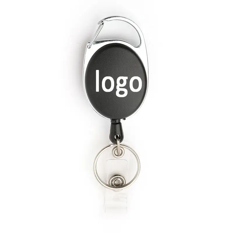 Benutzer definierte Logo Retract able Reel ID Abzeichen Kunststoff Schlüssel bund halter mit Gürtel clip