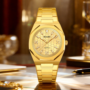 สินค้าขายดีมาใหม่ นาฬิกาแฟชั่นพรีเมียม ตัวเรือนโลหะผสมสังกะสี กระจกคริสตัล กลไกควอตซ์ สายสแตนเลส ตัวล็อคสายแบบหัวเข็มขัด กันน้ำ 3BAR - Product Image 1