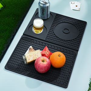 Tapis de séchage de vaisselle en silicone Table résistante à la chaleur pour usage multiple Égouttoir à vaisselle Camping Tapis en silicone pliant pour comptoir de cuisine - Product Image 5