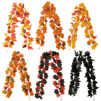 Daun Maple Buatan untuk Dekorasi Halloween, Tanaman Hias Sutra, Hiasan Gantung Musim Gugur untuk Festival Panen - Stok Tersedia, Pengiriman Cepat