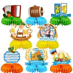 Munich Oktoberfest Honeycomb Ball Decoration Beer Festival Party Supplies for Adult Paper Oktoberfest Party Favor Honeycomb Ball