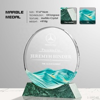 Nouveau panneau en aluminium-plastique de forme ronde personnalisé Plaque de marbre créative trophées impression UV cadeau d'affaires promotionnel artisanat à la main