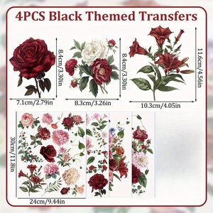 Pegatinas de <span class=keywords><strong>Flores</strong></span> Rojas UV-DTF de Alta Calidad, Pegatinas de Transferencia <span class=keywords><strong>para</strong></span> <span class=keywords><strong>Muebles</strong></span>, Aptas <span class=keywords><strong>para</strong></span> Manualidades y Scrapbooking - Product Image 2