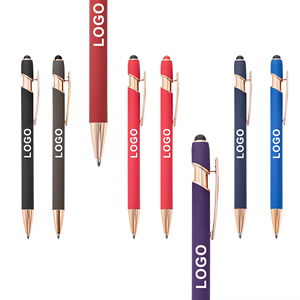 Stylos à bille métalliques de luxe personnalisés avec logo, durables, 2-en-1, toucher doux, impression UV, pour événements sportifs, cadeaux promotionnels de bienvenue - Product Image 4