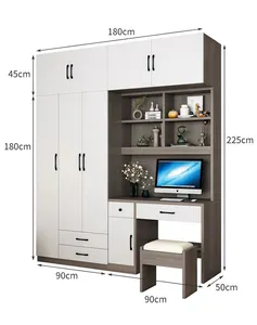 Mode Modern Minimalist Großvolumiges Massivholz Mehrere Schichten anpassbarer Schlafzimmer garderobe