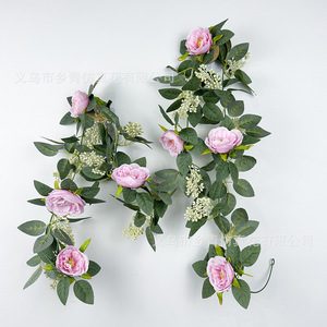 ดอกไม้ประดิษฐ์แบบเถาวัลย์ 1.8 ม. กุหลาบผ้าไหม ใบไม้สีเขียว ตกแต่งงานแต่งงานและบ้าน - Product Image 5