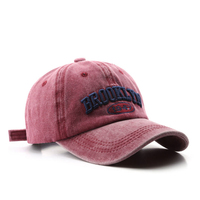 Gorra de Béisbol de Algodón Lavado, 6 Paneles, Bordado 3D Desgastado, Gorra de Béisbol Vintage con Logotipo Personalizado