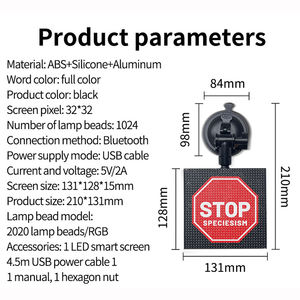 Pantalla LED Inteligente para Automóvil Controlada por Aplicación, Pantalla para Ventana Trasera de Automóvil, Interacción por Voz con IA, Luz de Expresión para Taxi - Product Image 3