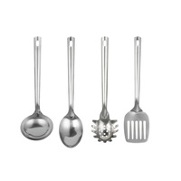 Ensemble d'ustensiles de cuisine avec poignée de qualité en acier inoxydable comprenant un kit de spatule pour la friture et la cuillère à soupe qui fuit pour ustensiles de cuisine